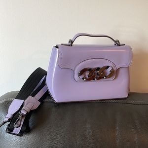 DKNY lavender top handle satchel crossbody